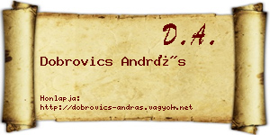 Dobrovics András névjegykártya