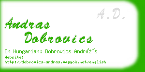 andras dobrovics business card